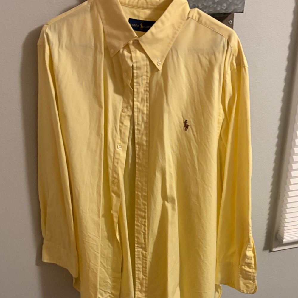 Polo by Ralph Lauren Men's Yellow Button Down Shirt